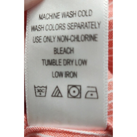 Ellos Women's Striped 3/4 Sleeve Button Down Tunic Top‎ Pink White Size M - Picture 6 of 6